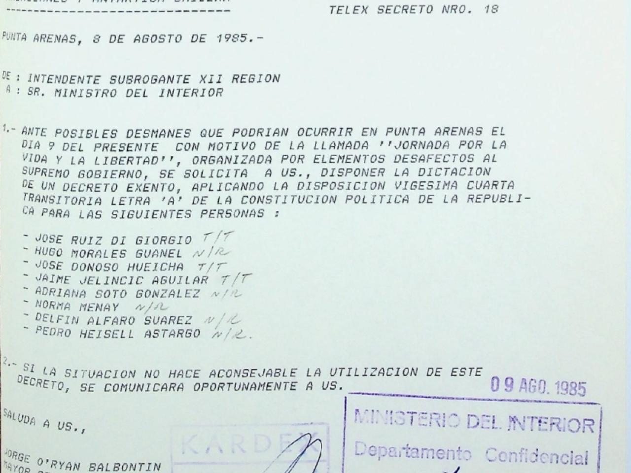 Télex Secreto N° 18