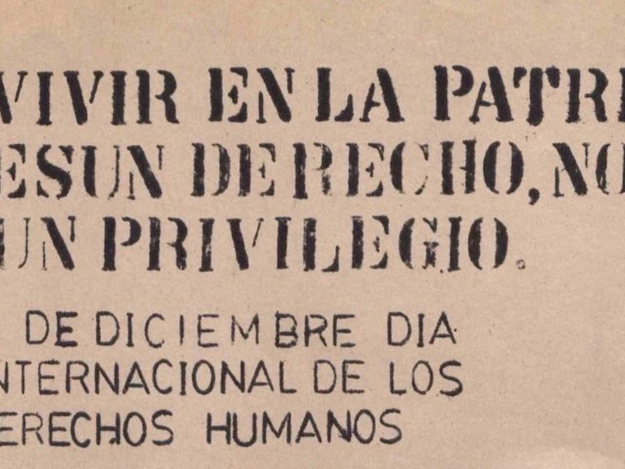 Panfleto Comision Chilena de Derechos Humanos