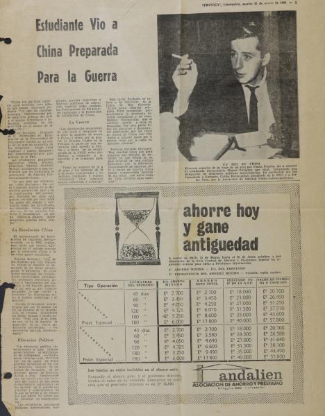 Entrevista a Miguel Enríquez realizada por el diario Crónica de Concepción, 1966 Diario Crónica