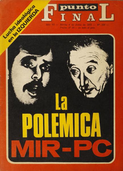 Revista Punto Final Nº159, Miguel Enríquez y Luis Corvalán, secretario general del partido comunista Revista Punto Final 159